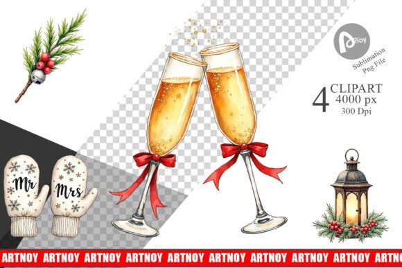 Deck Your Designs with Christmas Wedding Clipart