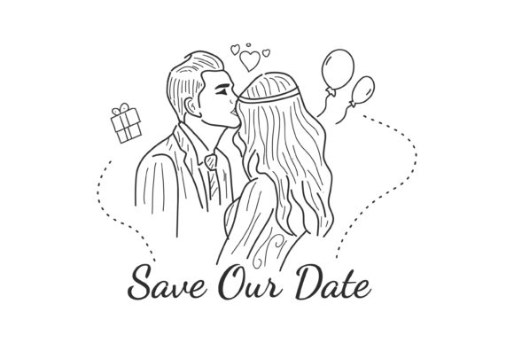 Man Kiss Woman Illustration Wedding: A Vector Design for Romance