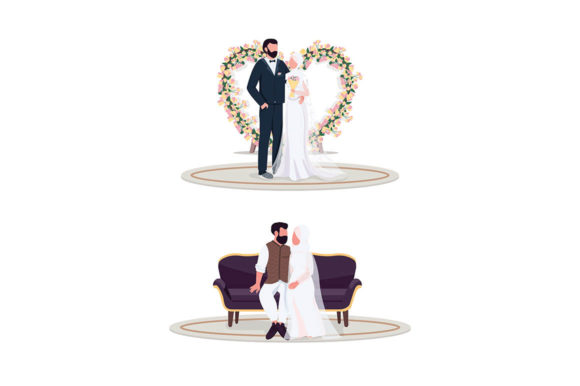 Muslim Couple on Wedding Day: A Versatile Asset for Designers