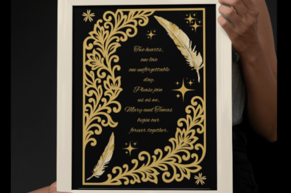 The Allure of Dark Romance: Designing with a Golden Floral Wedding Invitation