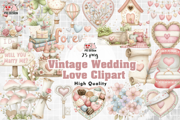 Timeless Romance: Using Vintage Wedding Clipart in Modern Design