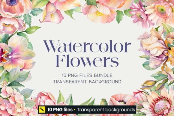Watercolor Flowers PNG Clipart Wedding: Your Creative Toolkit