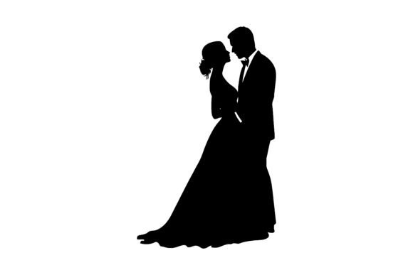 Wedding Couple Silhouettes: Elegant Design Assets for Your Projects