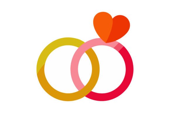 Wedding Rings and Heart Vector: Crafting Timeless Visuals