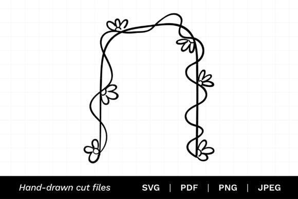 Whimsical Wedding Arch SVG: Hand-Drawn Charm for Your Designs